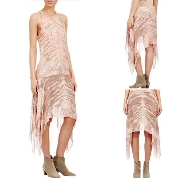 Raquel Allegra Asymmetric Tie Dye Silk Skirt M - Picture 1 of 9